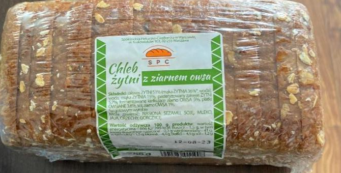 Zdjęcia - SPC chleb żytni z ziarnem owsa