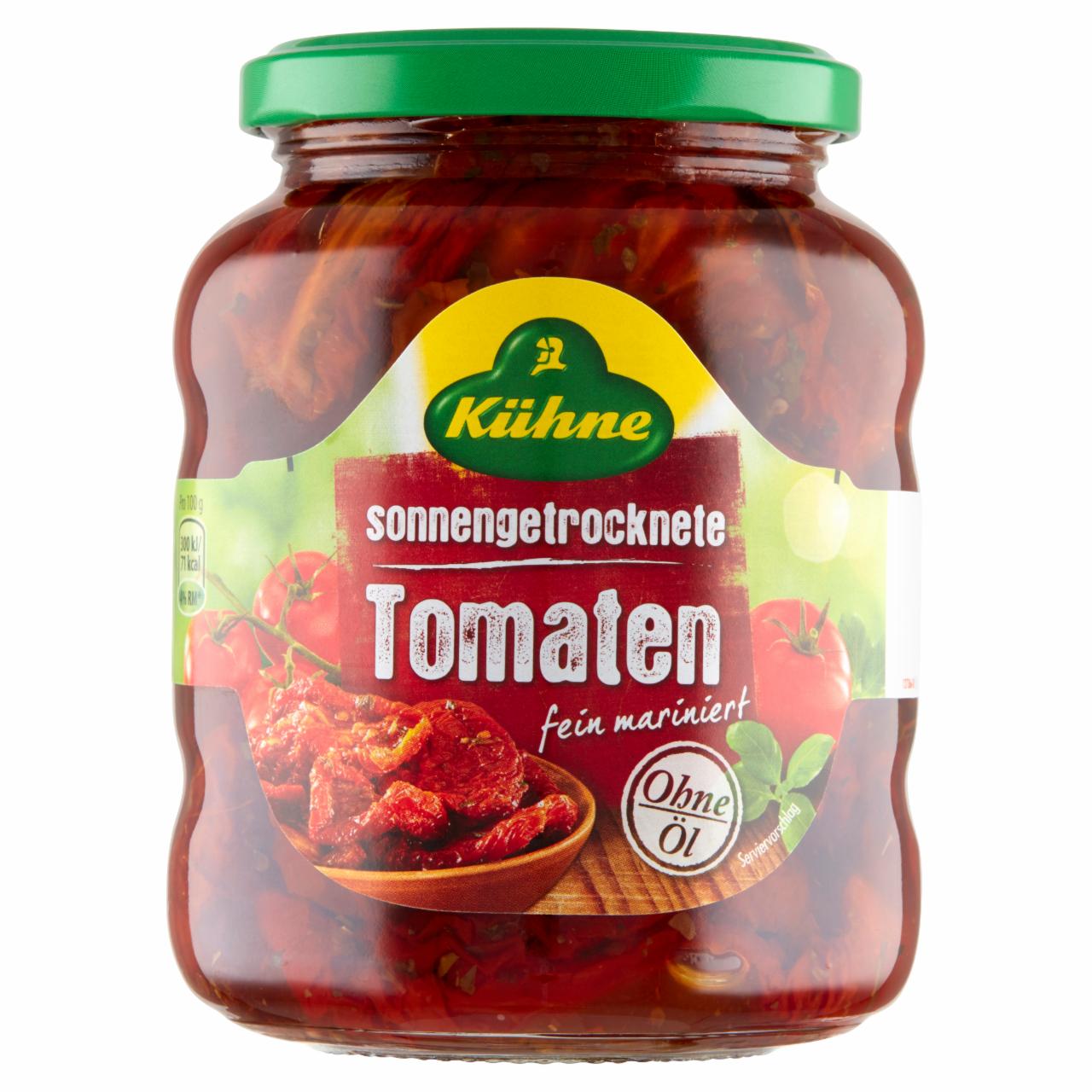 Zdjęcia - Kühne Suszone pomidory z ziołami w marynacie słodko-kwaśnej bez dodatku oleju 340 g