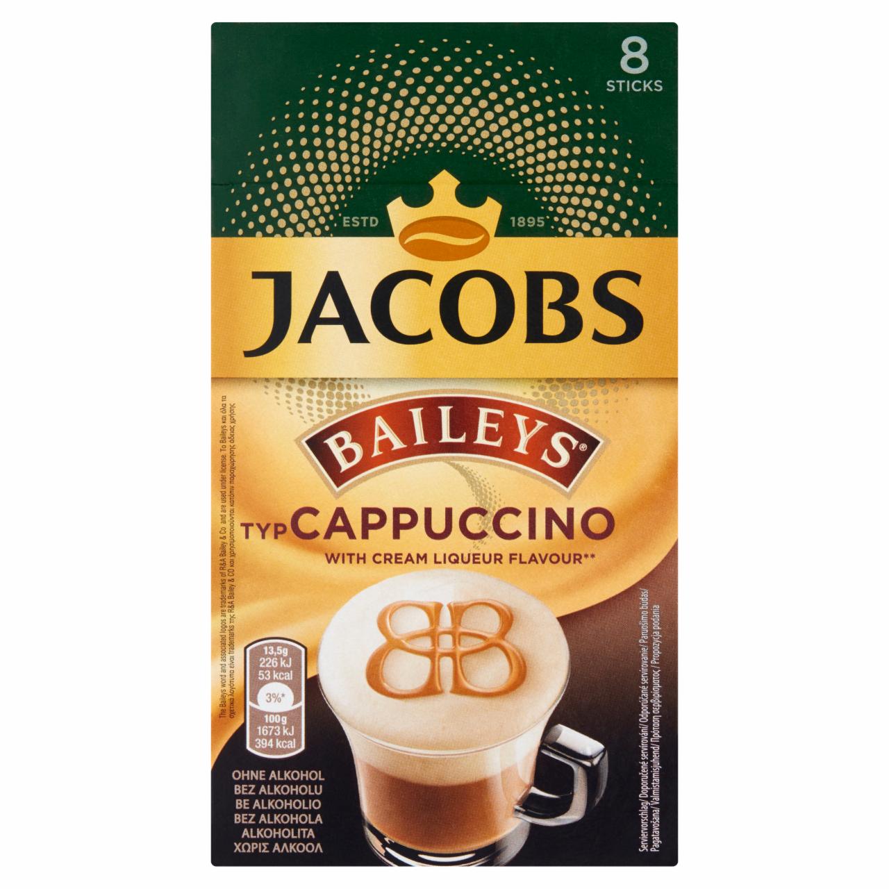 Zdjęcia - Jacobs Baileys typ Cappuccino Rozpuszczalny napój kawowy 108 g (8 x 13,5 g)