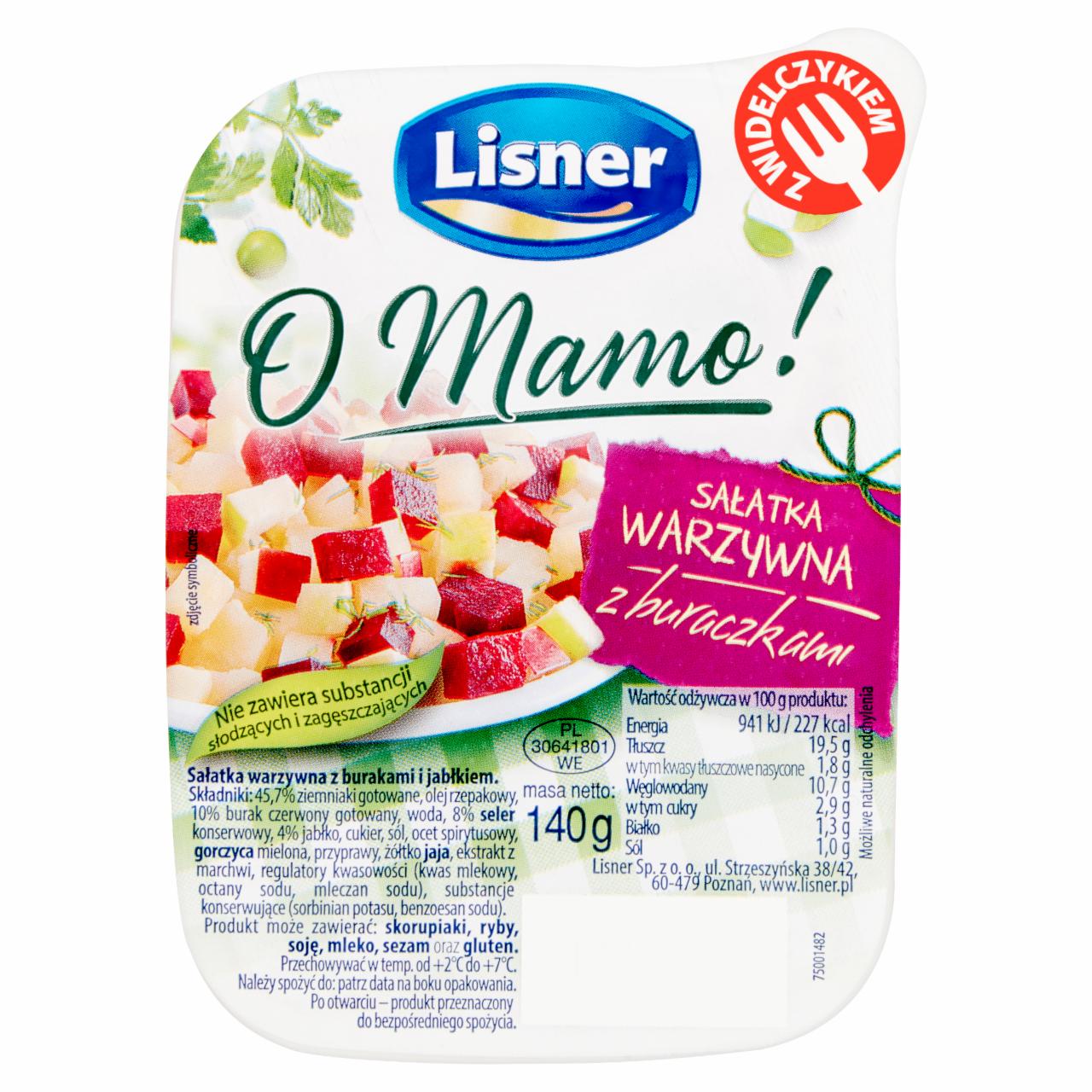 Zdjęcia - Lisner O Mamo! Sałatka warzywna z buraczkami 140 g