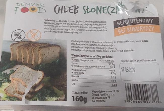 Zdjęcia - Denver Food Chleb słonecznikowy 160 g