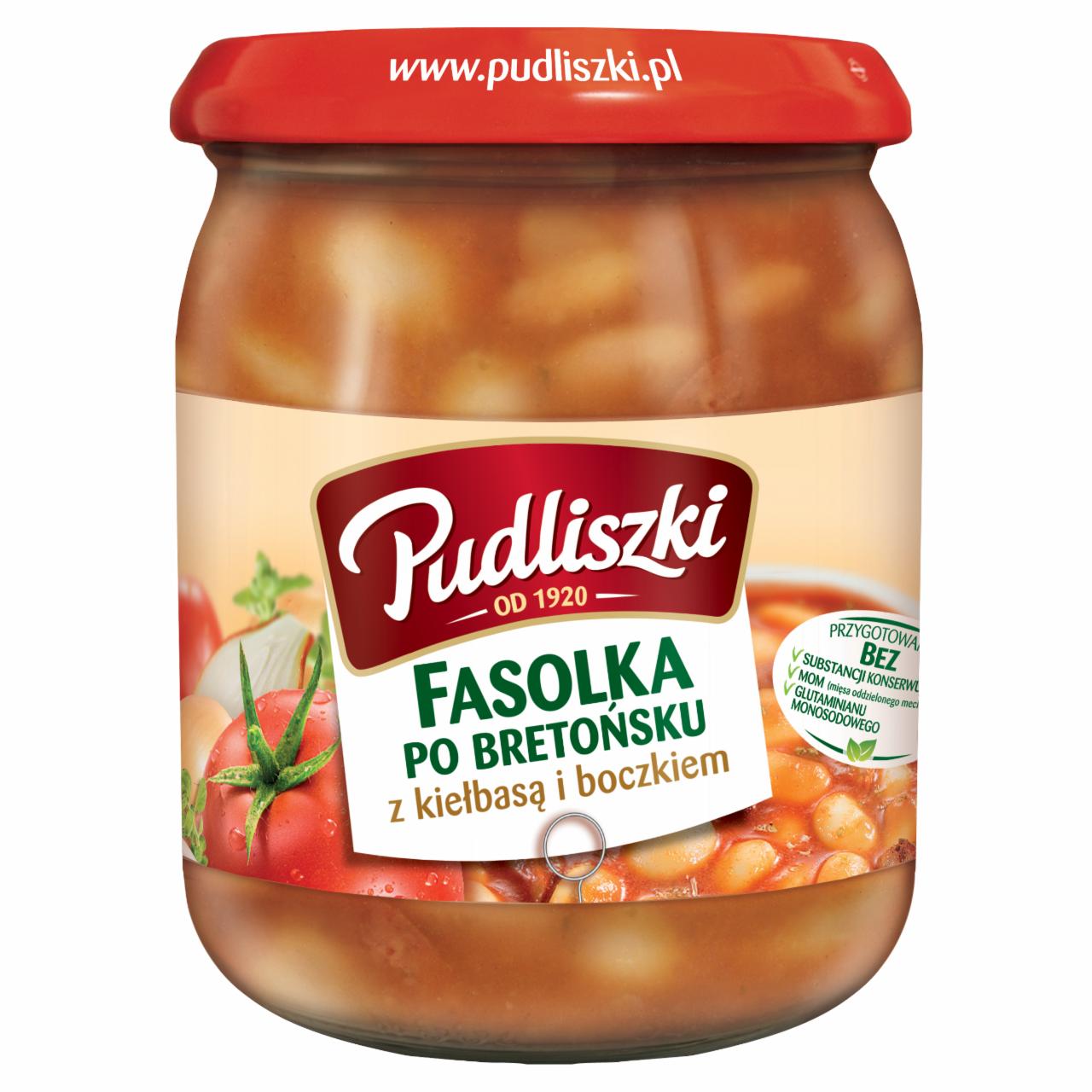 Zdjęcia - Pudliszki Fasolka po bretońsku z kiełbasą i boczkiem 500 g