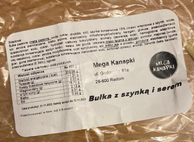 Zdjęcia - Bułka z szynką i serem Mega Kanapki