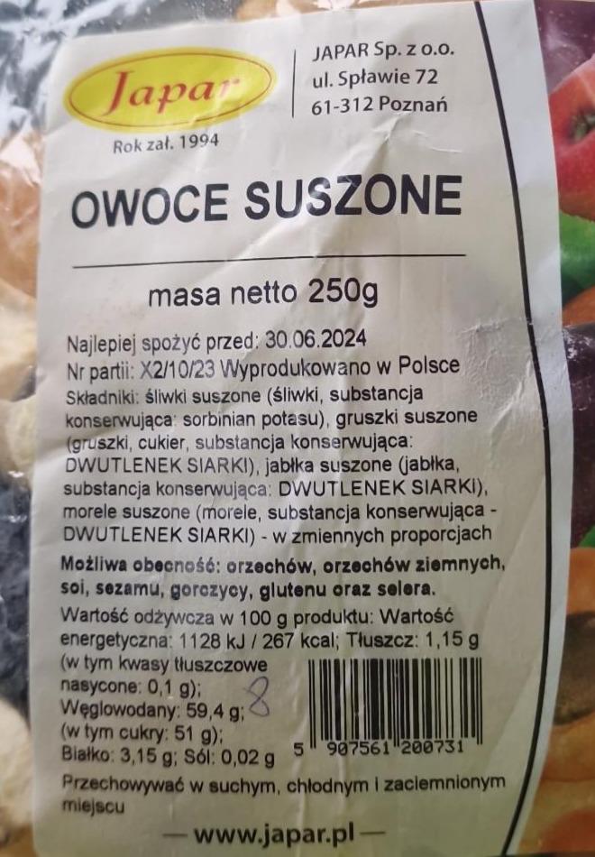 Zdjęcia - Owoce suszone Japar