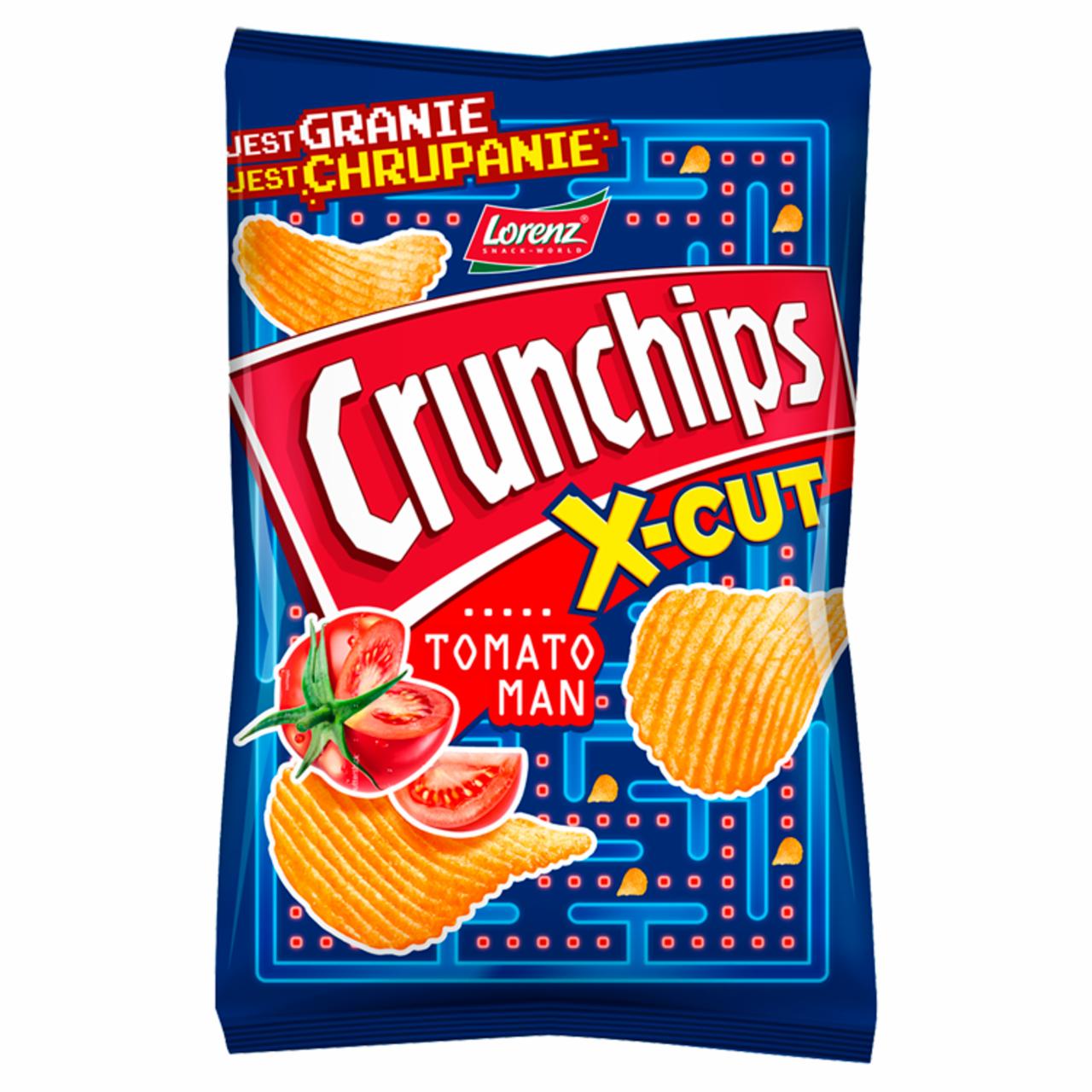 Zdjęcia - Crunchips X-Cut Tomato Man Chipsy ziemniaczane grubo krojone o smaku pomidorowym 140 g