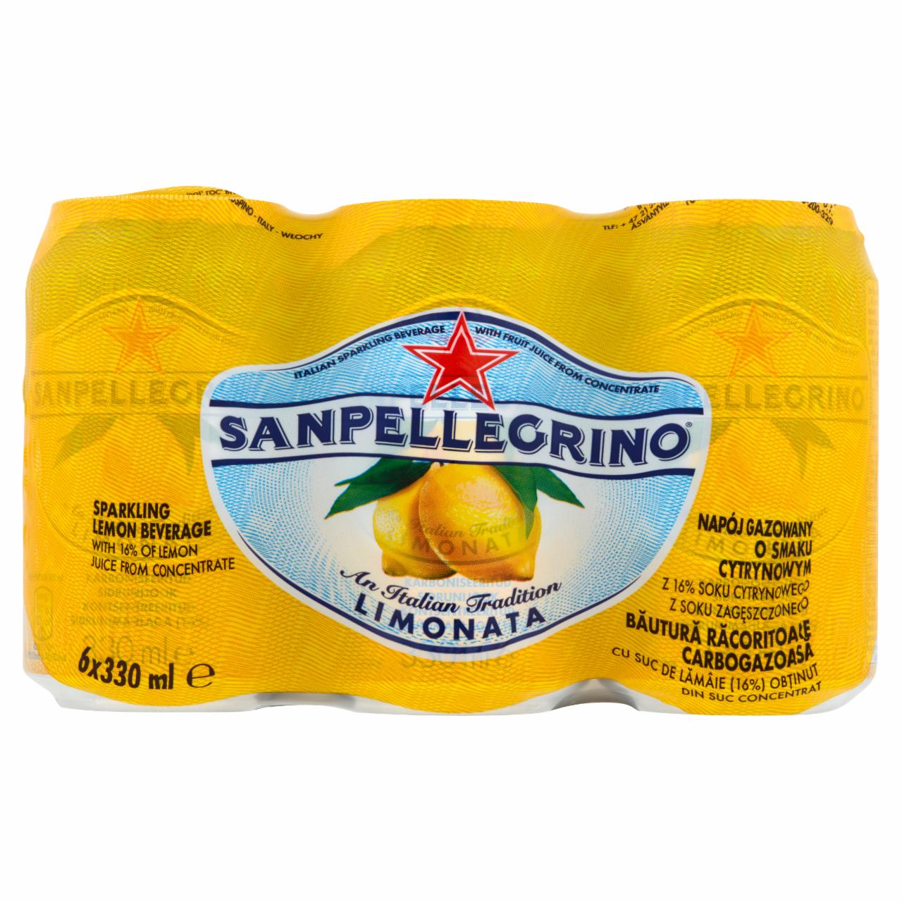 Zdjęcia - Sanpellegrino Limonata Napój gazowany o smaku cytrynowym 6 x 330 ml