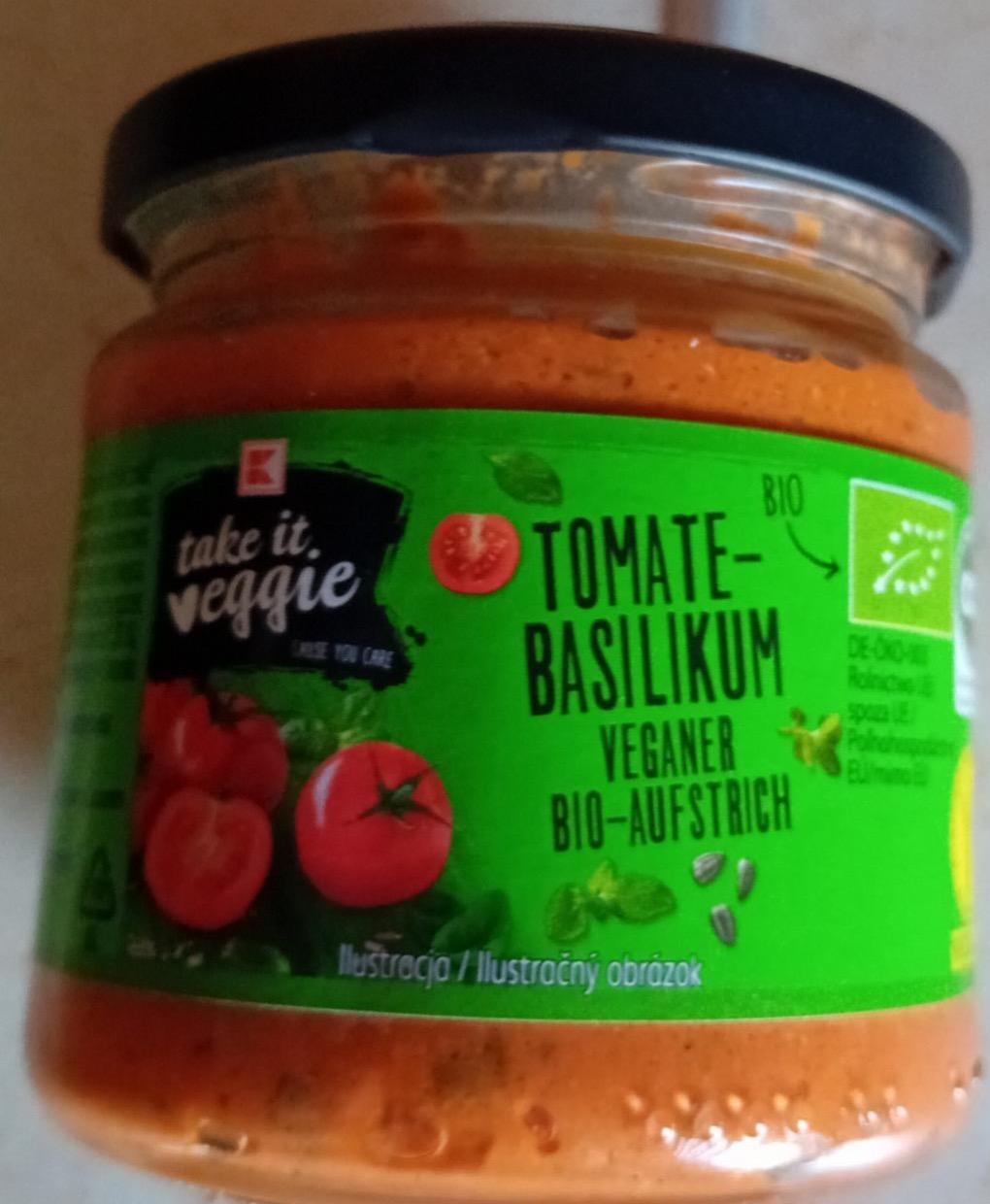 Zdjęcia - Tomate-Basilikum veganer Bio-Aufstrich K-take it veggie