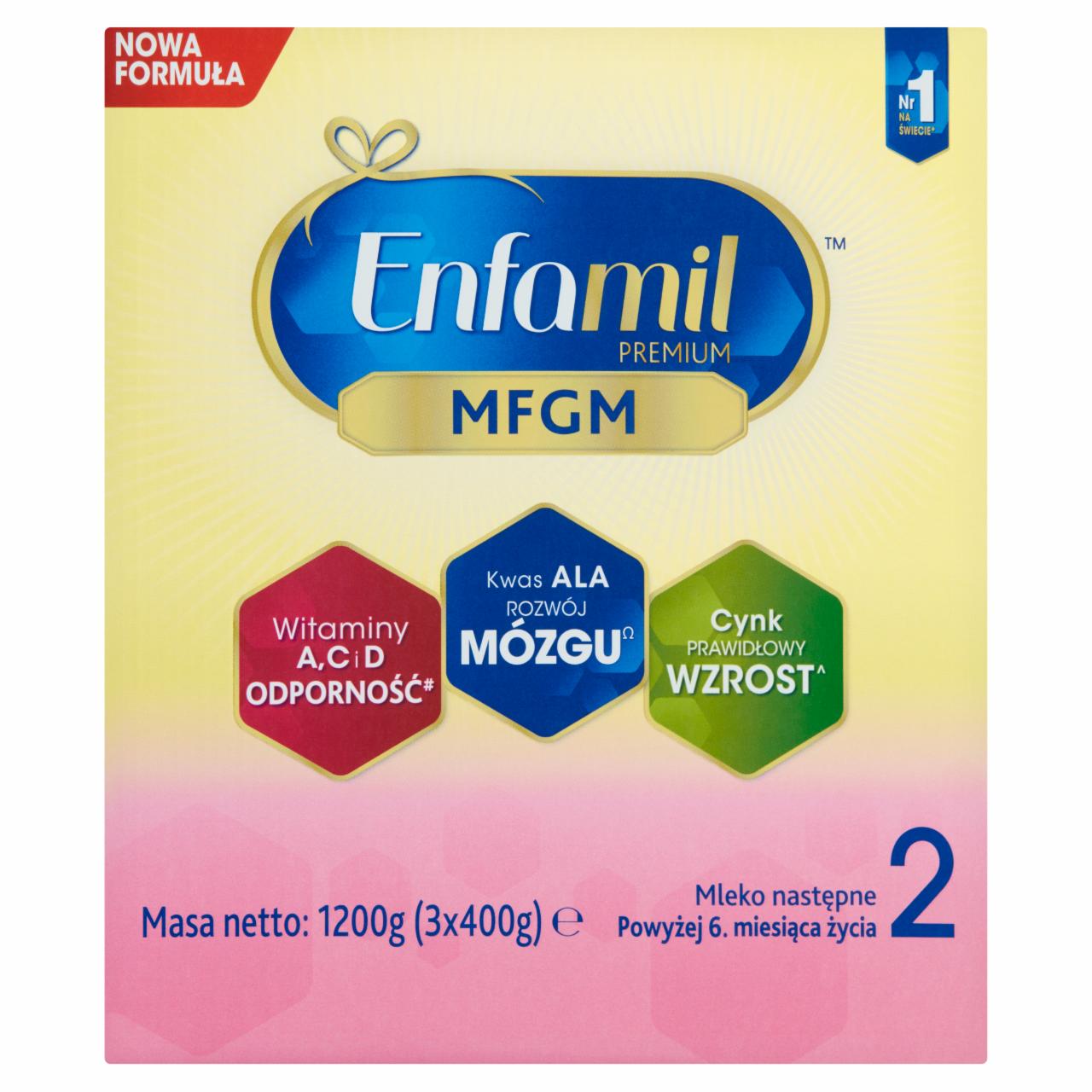 Zdjęcia - Enfamil Premium MFGM 2 Mleko następne powyżej 6. miesiąca życia 1200 g (3 x 400 g)
