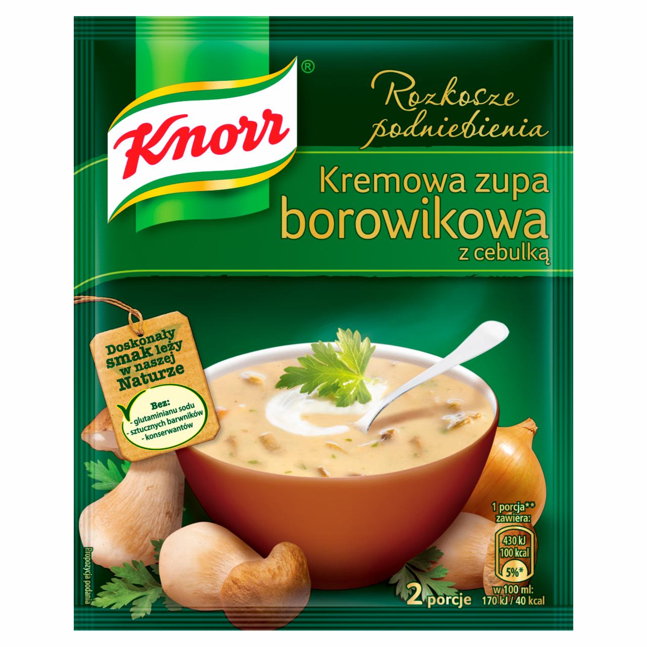 Zdjęcia - Knorr Rozkosze podniebienia Kremowa zupa borowikowa z cebulką 50 g