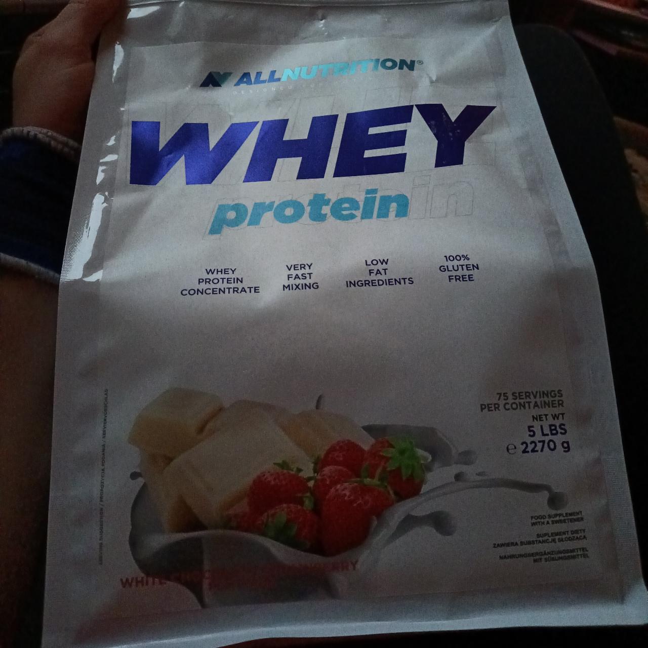 Zdjęcia - Whey protein white chocolate strawberry flavour Allnutrition