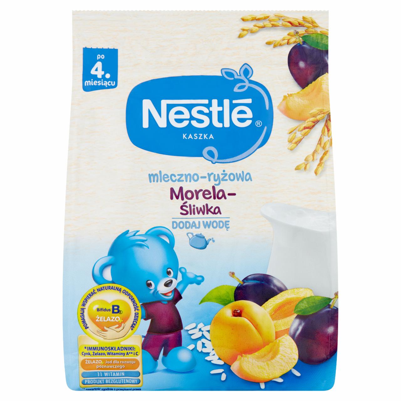 Zdjęcia - Nestlé Kaszka mleczno-ryżowa morela-śliwka dla niemowląt po 4. miesiącu 230 g