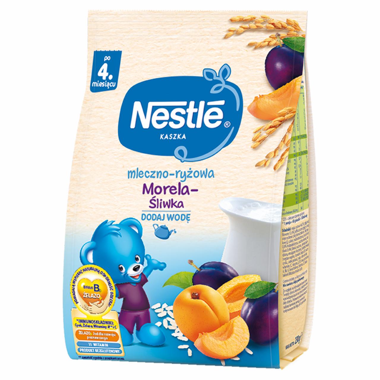 Zdjęcia - Nestlé Kaszka mleczno-ryżowa morela-śliwka dla niemowląt po 4. miesiącu 230 g