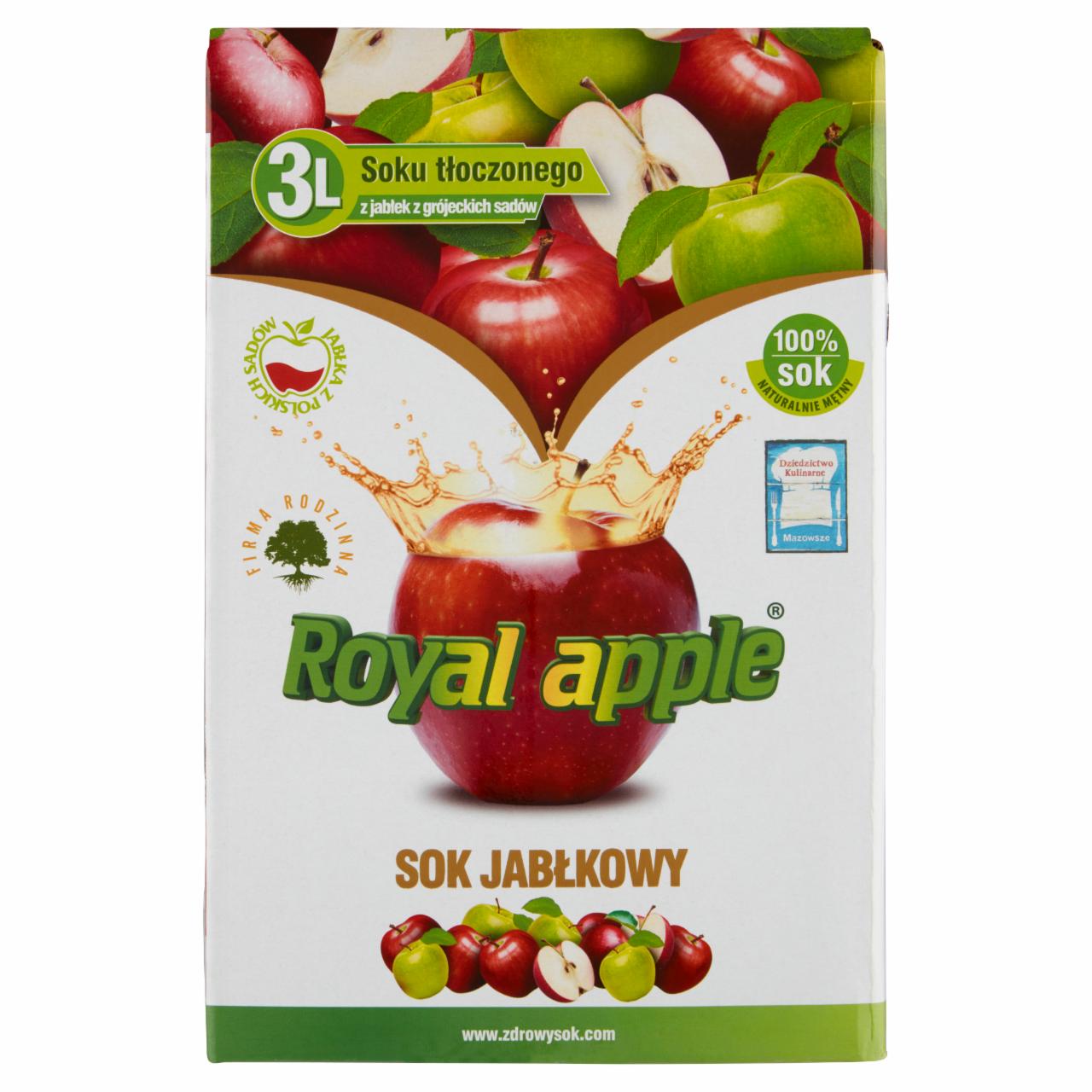 Zdjęcia - Royal apple Sok 100 % jabłkowy 3 l