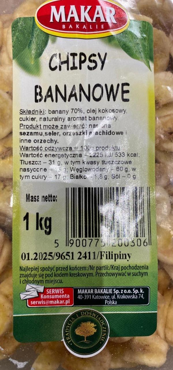 Zdjęcia - Chipsy bananowe MAKAR