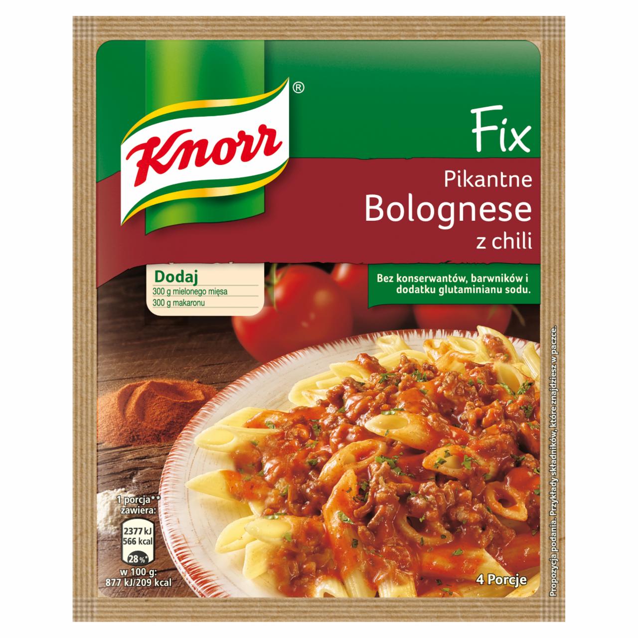 Zdjęcia - Knorr Fix pikantne bolognese z chili 46 g