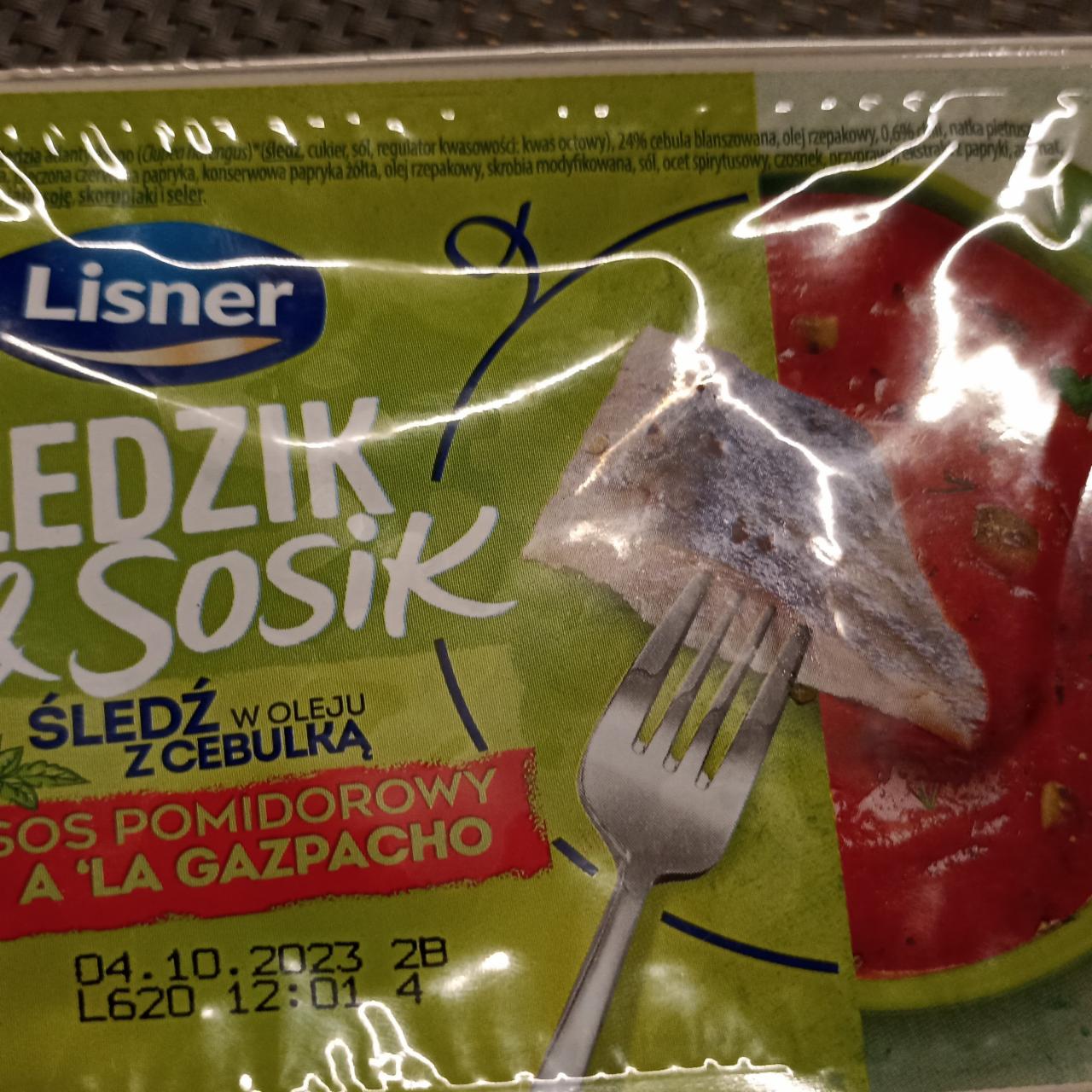Zdjęcia - Śledzik & Sosik Śledź w oleju z cebulką sos pomidorowy a'la gazpacho Lisner