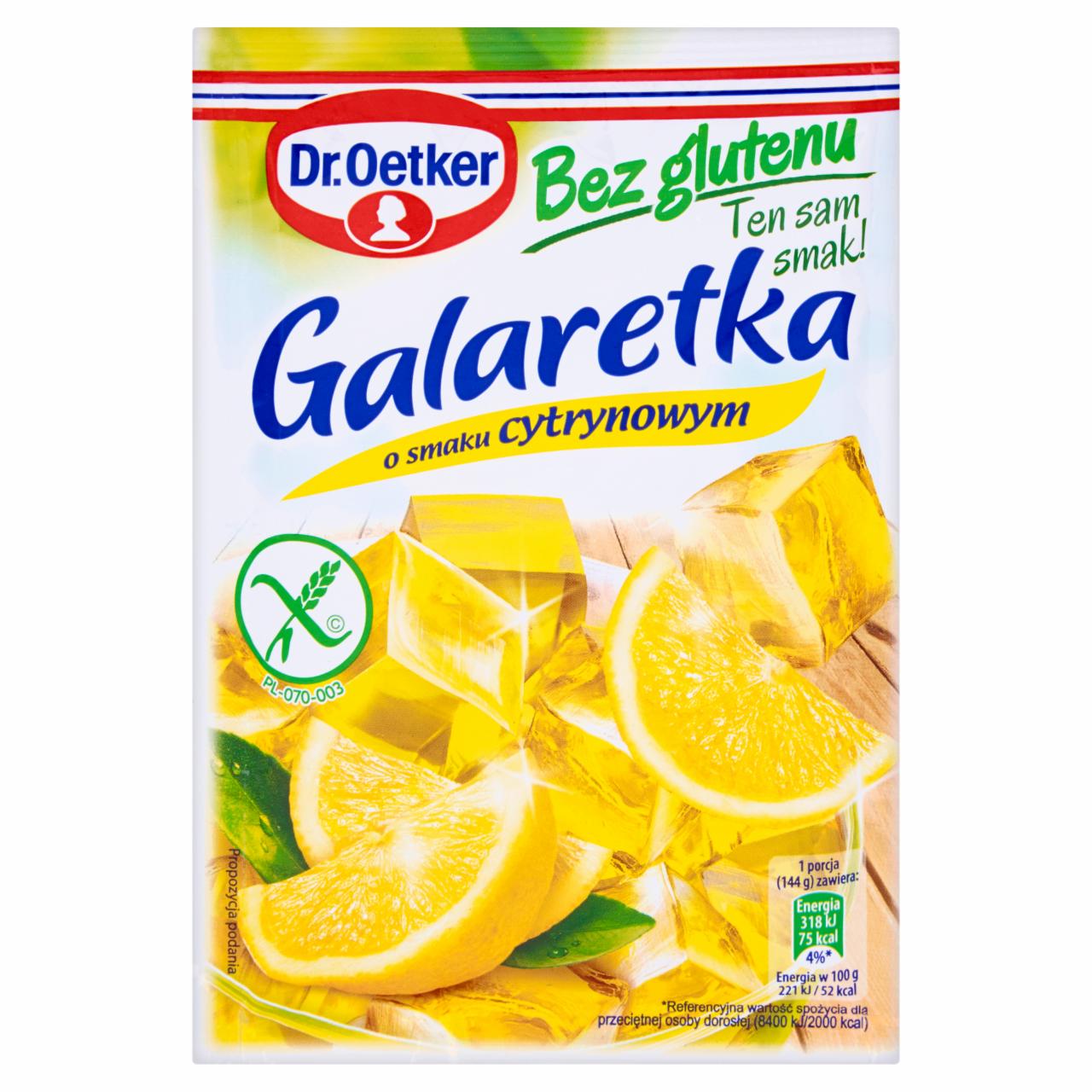 Zdjęcia - Dr. Oetker Galaretka bez glutenu o smaku cytrynowym 77 g