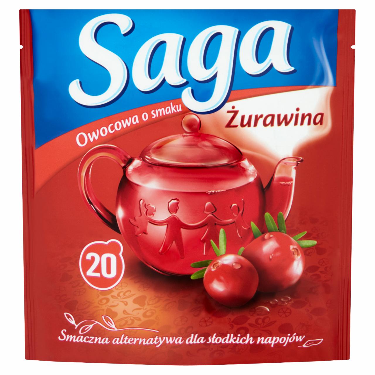 Zdjęcia - Saga Herbatka owocowa o smaku żurawina 34 g (20 torebek)