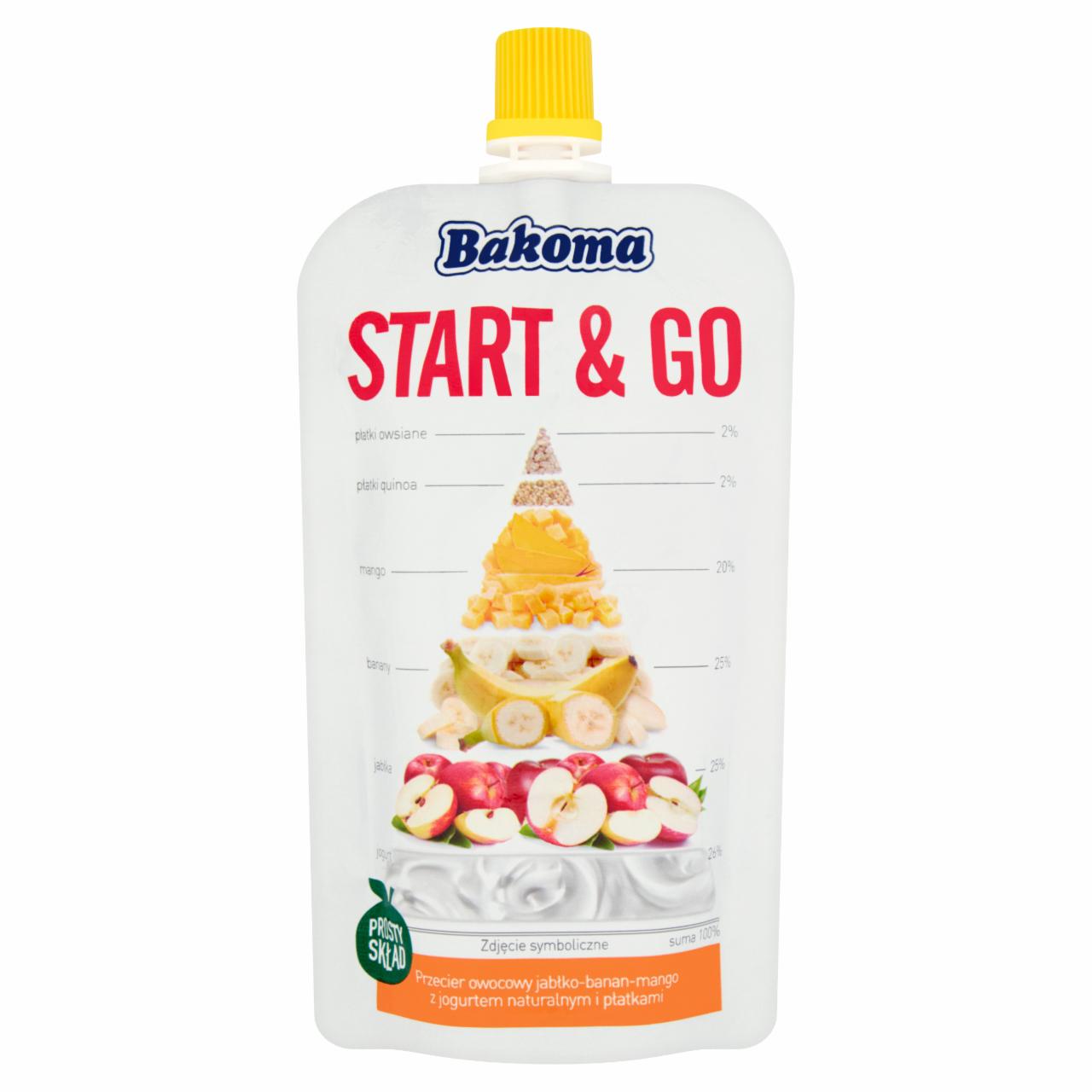 Zdjęcia - Bakoma Start & Go Przecier owocowy jabłko-banan-mango 120 g