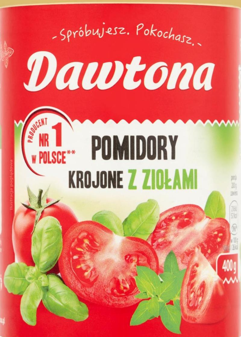 Zdjęcia - Dawtona Pomidory krojone z ziołami 400 g