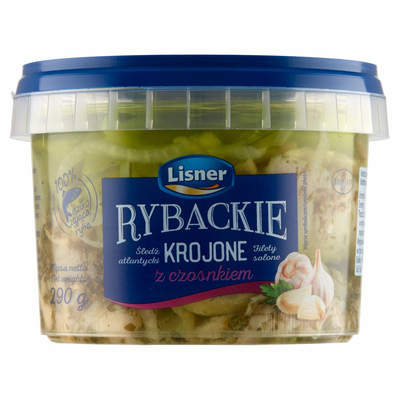 Zdjęcia - Lisner Rybackie Śledzie atlantyckie krojone z czosnkiem 290 g