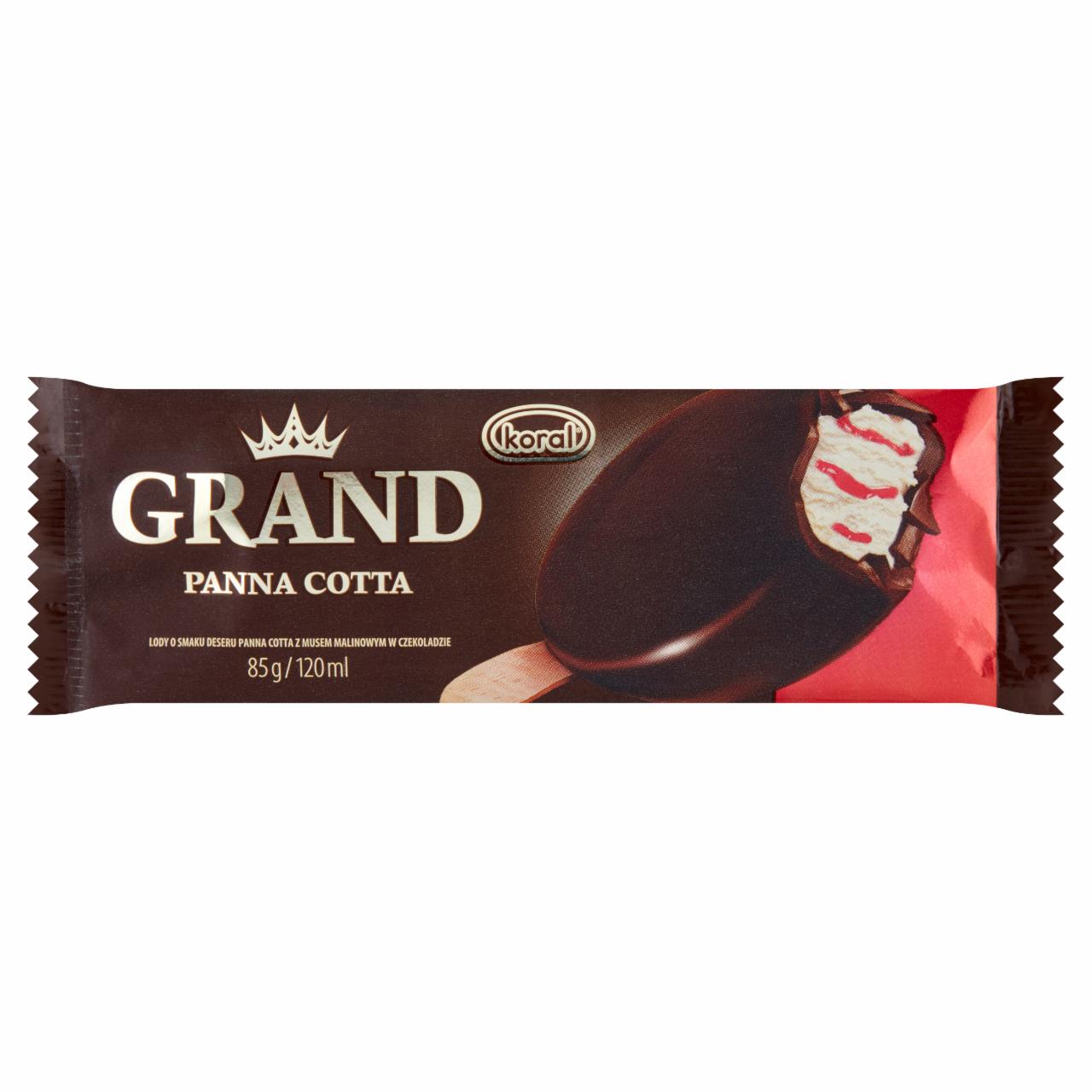 Zdjęcia - Koral Grand Gold Lody o smaku deseru panna cotta z musem malinowym w czekoladzie 120 ml