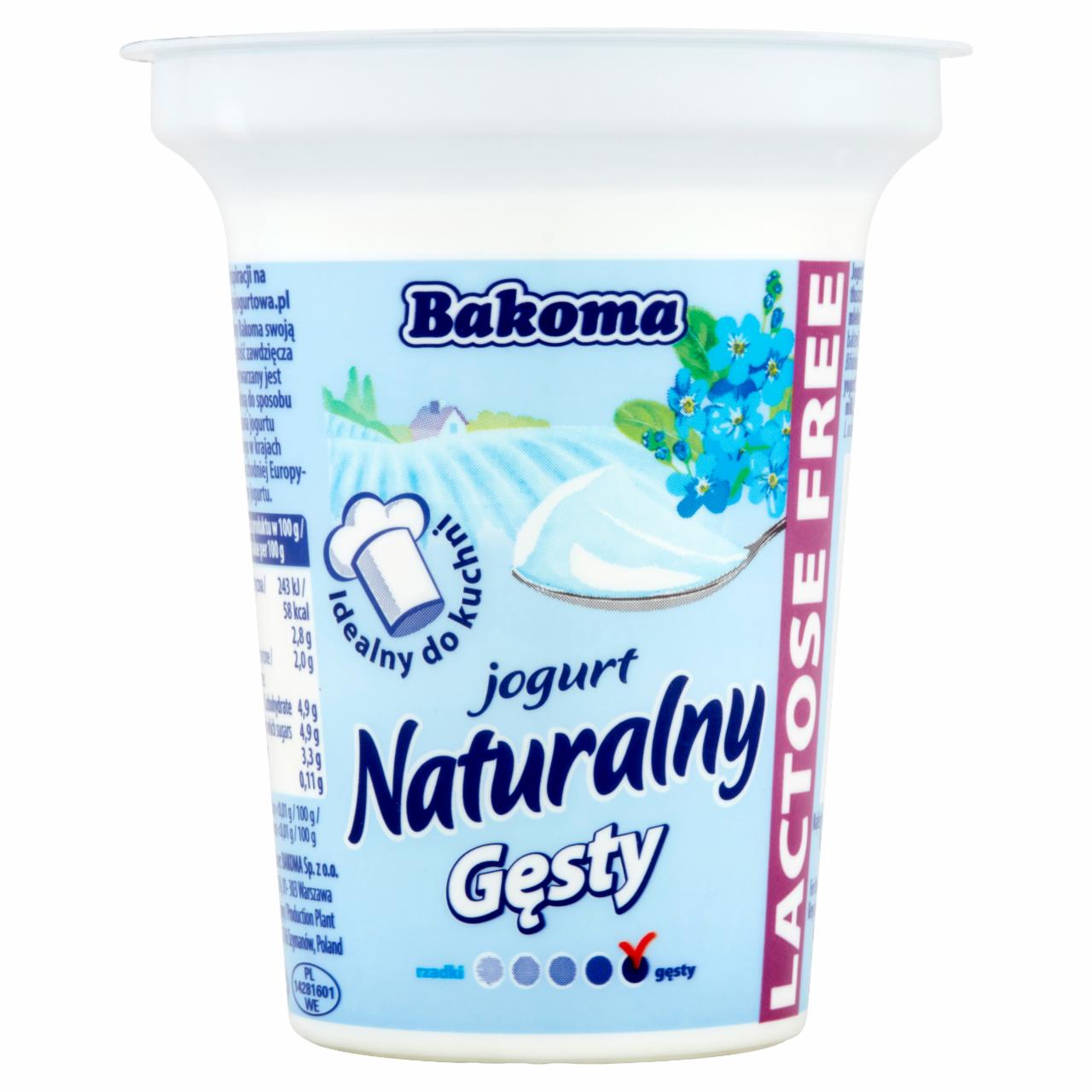 Zdjęcia - Bakoma Jogurt naturalny gęsty bez laktozy 290 g