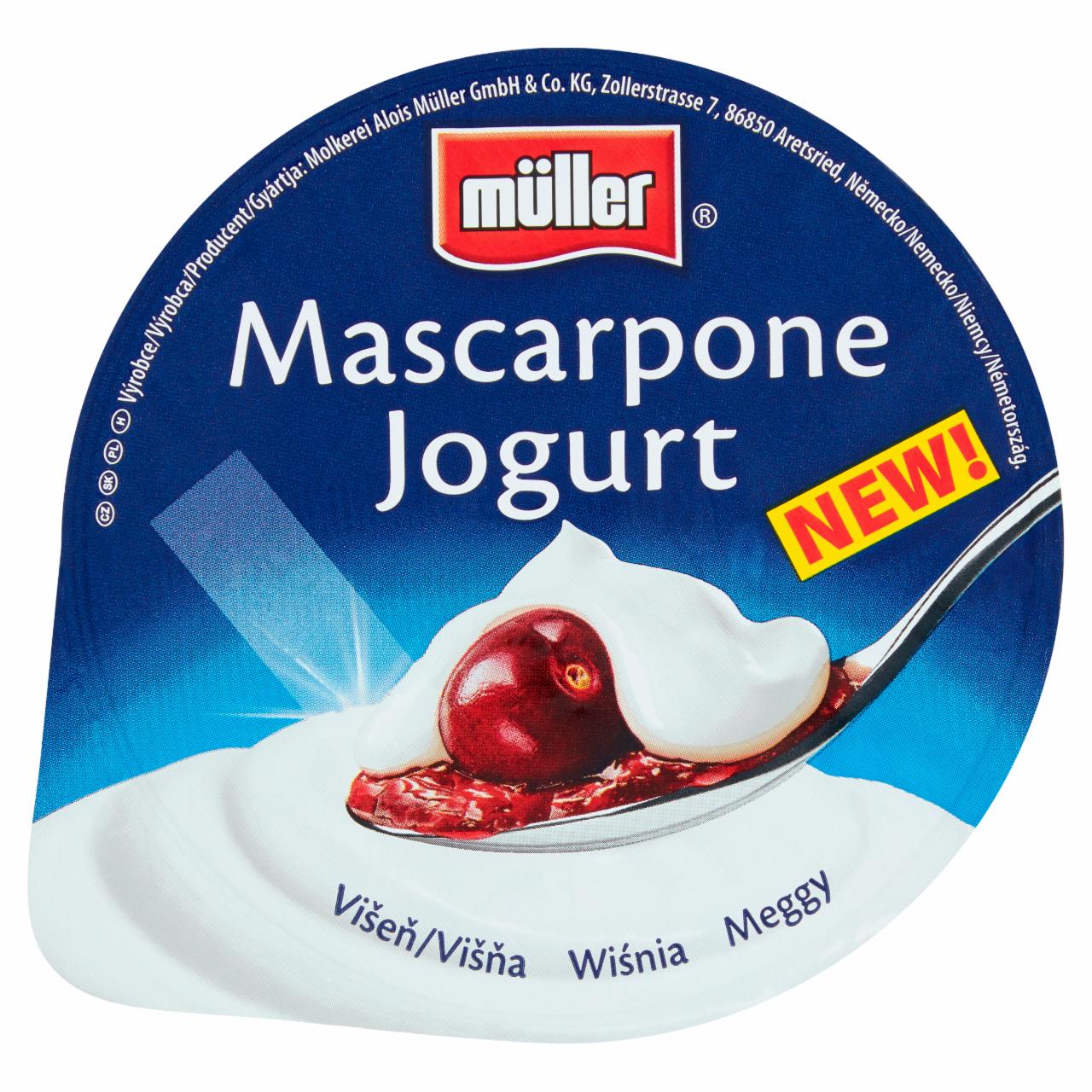 Zdjęcia - Müller Mascarpone Jogurt wiśnia 130 g