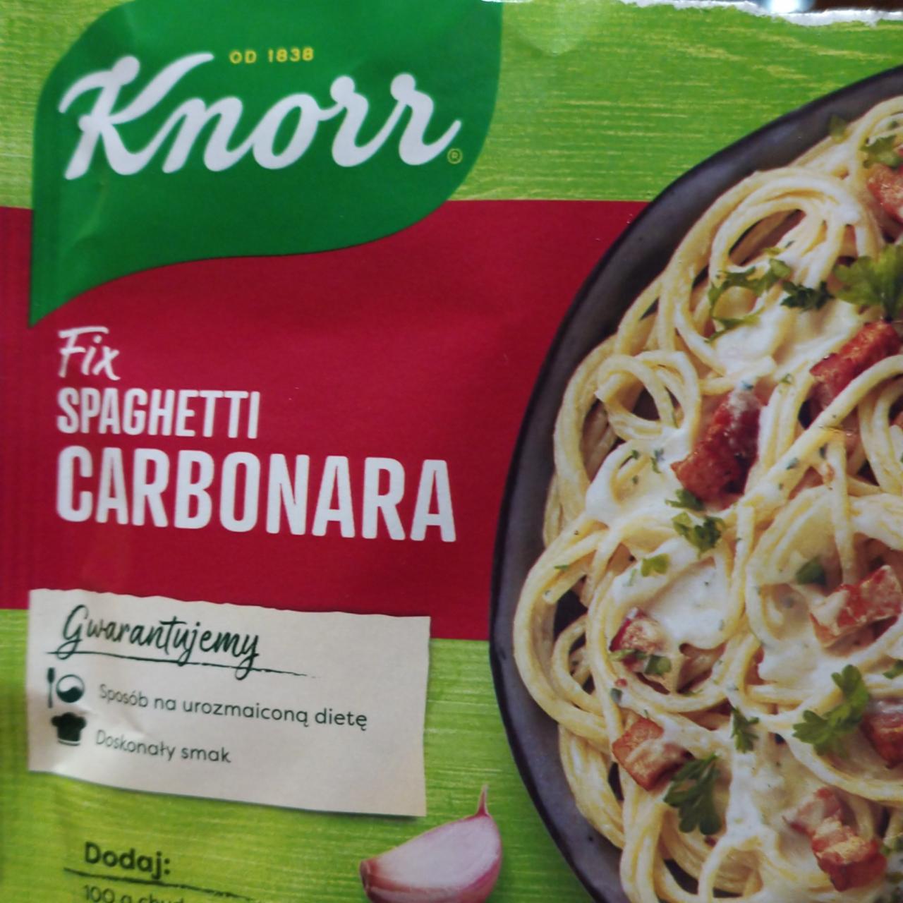 Zdjęcia - Knorr Fix spaghetti carbonara 38 g