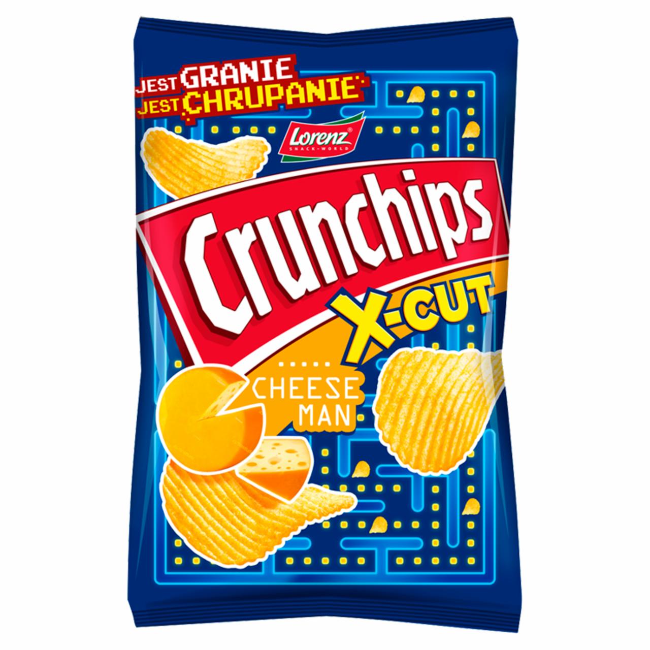 Zdjęcia - Crunchips X-Cut Cheese Man Chipsy ziemniaczane grubo krojone o smaku serowym 140 g