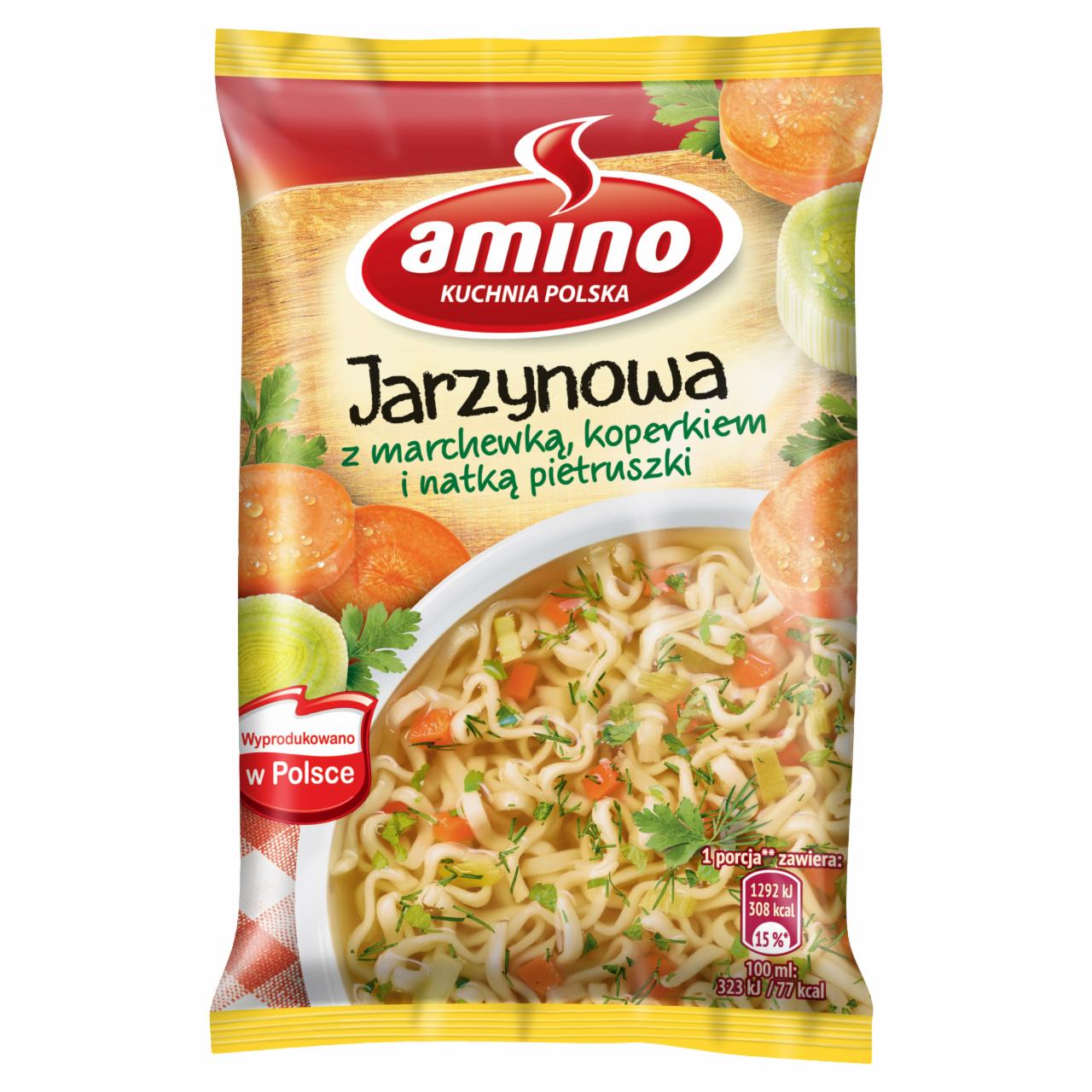 Zdjęcia - Amino Zupa błyskawiczna jarzynowa z marchewką koperkiem i natką pietruszki 58 g