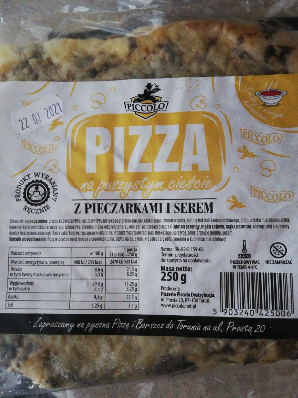 Zdjęcia - Pizza Piccolo z pieczarkami i serem 250g