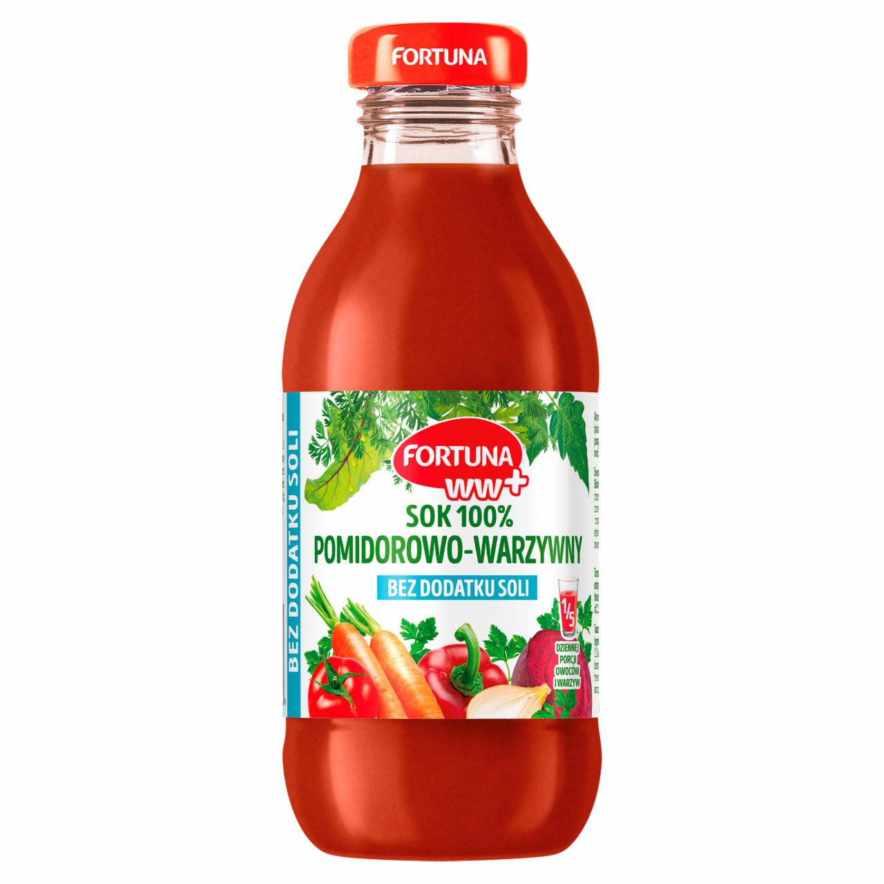 Zdjęcia - Fortuna WW+ Sok 100% pomidorowo-warzywny bez dodatku soli 300 ml