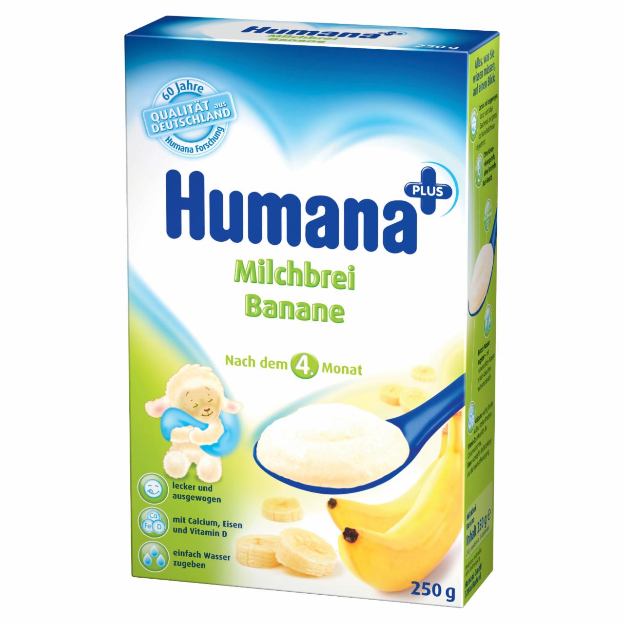 Zdjęcia - Humana Kaszka mleczna z bananami po 4. miesiącu 250 g