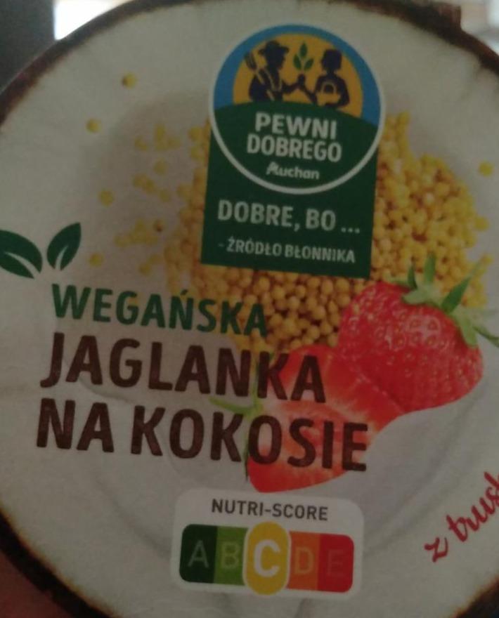 Zdjęcia - wegańska jaglana na kokosie z truskawkami auchan