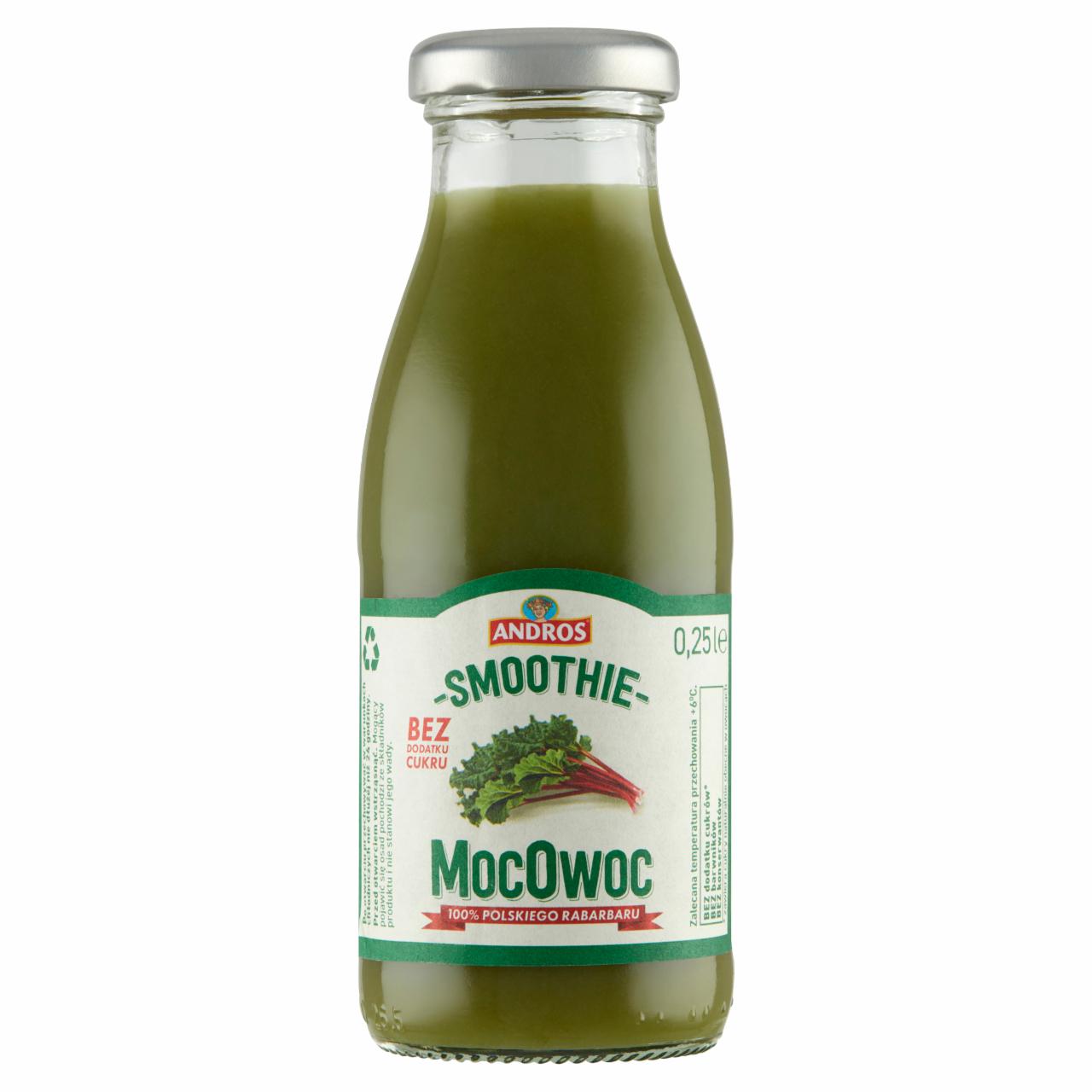 Zdjęcia - Andros MocOwoc Smoothie rabarbar 0,25 l