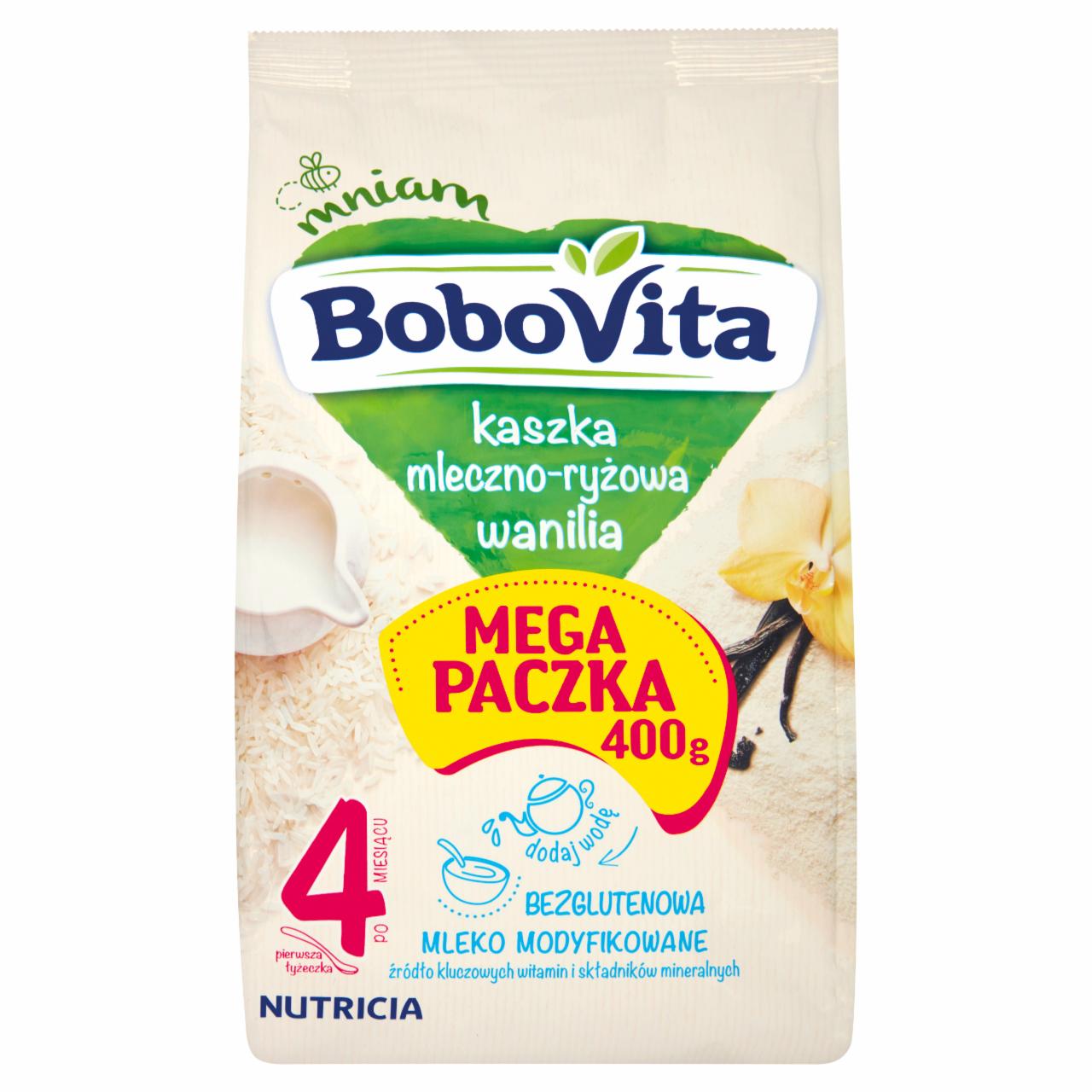 Zdjęcia - BoboVita Kaszka mleczno-ryżowa wanilia po 4 miesiącu 400 g
