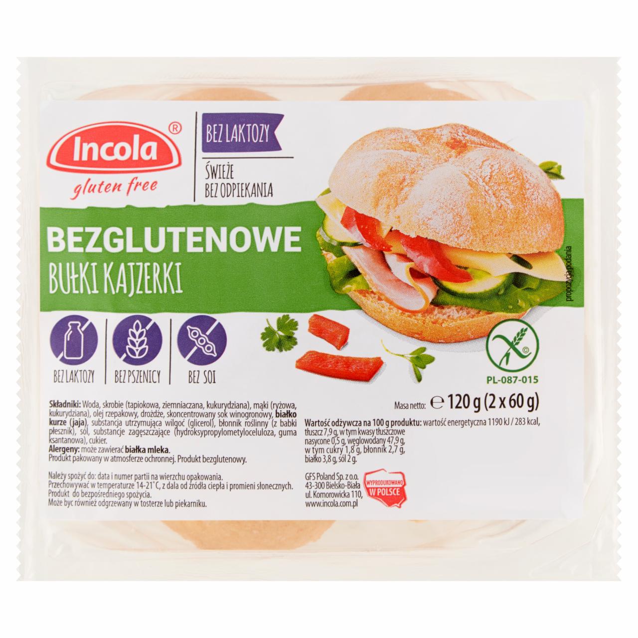 Zdjęcia - Incola Bułki kajzerki bezglutenowe 120 g (2 x 60 g)