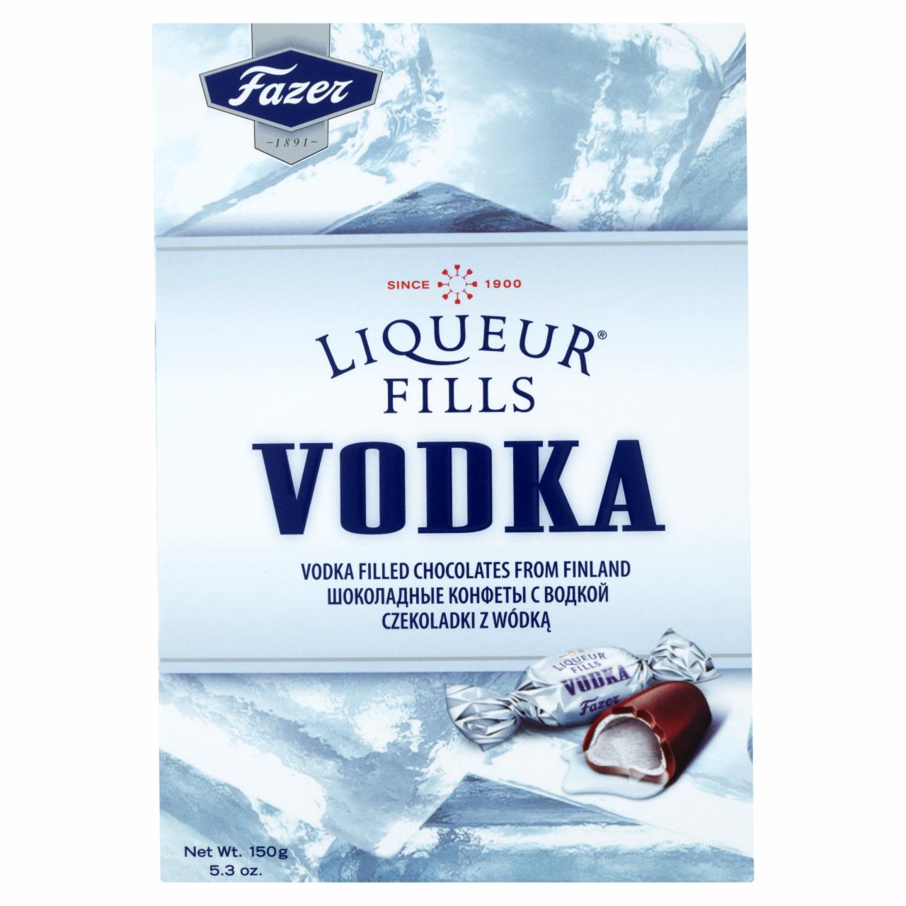 Zdjęcia - Fazer Liqueur Fills Vodka Czekoladki z wódką w czekoladzie deserowej 150 g