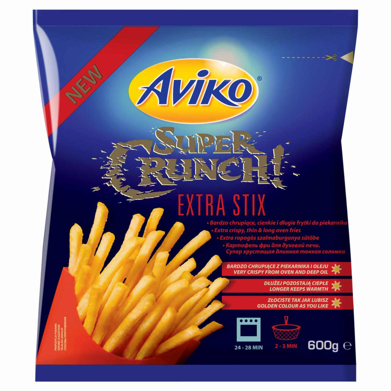 Zdjęcia - Aviko Super Crunch! Extra Stix Bardzo chrupiące Cienkie i długie frytki do piekarnika 600 g