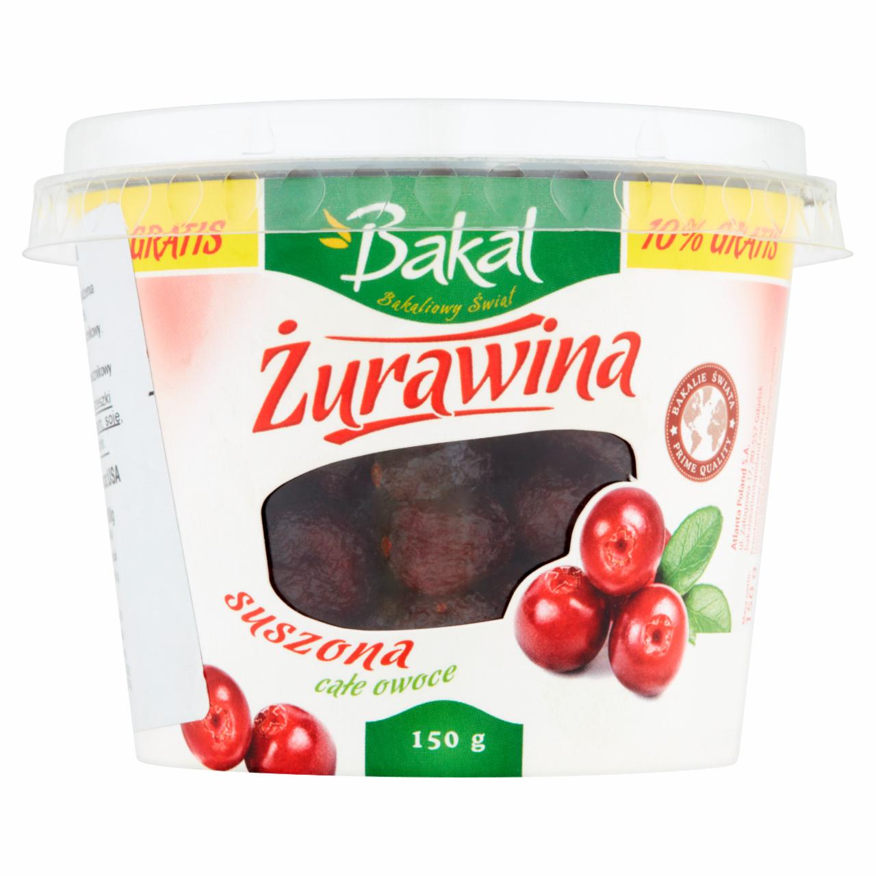 Zdjęcia - Bakal Owocowa Przekąska Żurawina suszona całe owoce 150 g