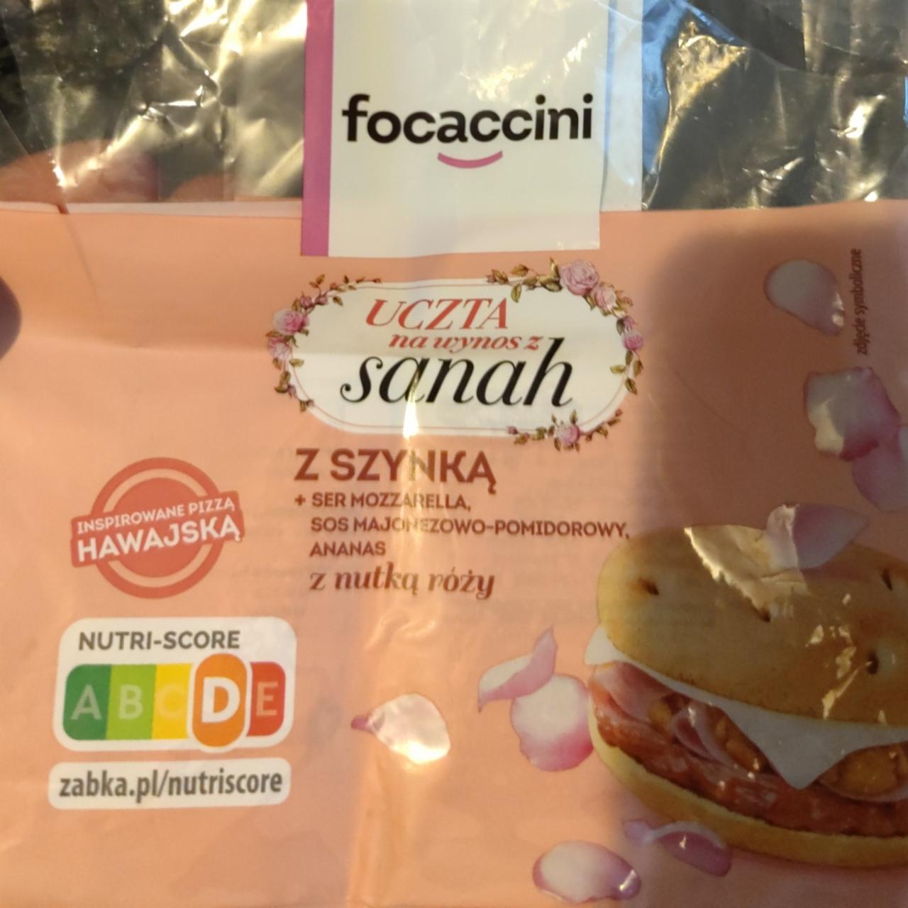 Zdjęcia - Focaccini uczta na wynos z sanah z szynką, mozzarellą i sosem majonezowo pomidorowym Żabka