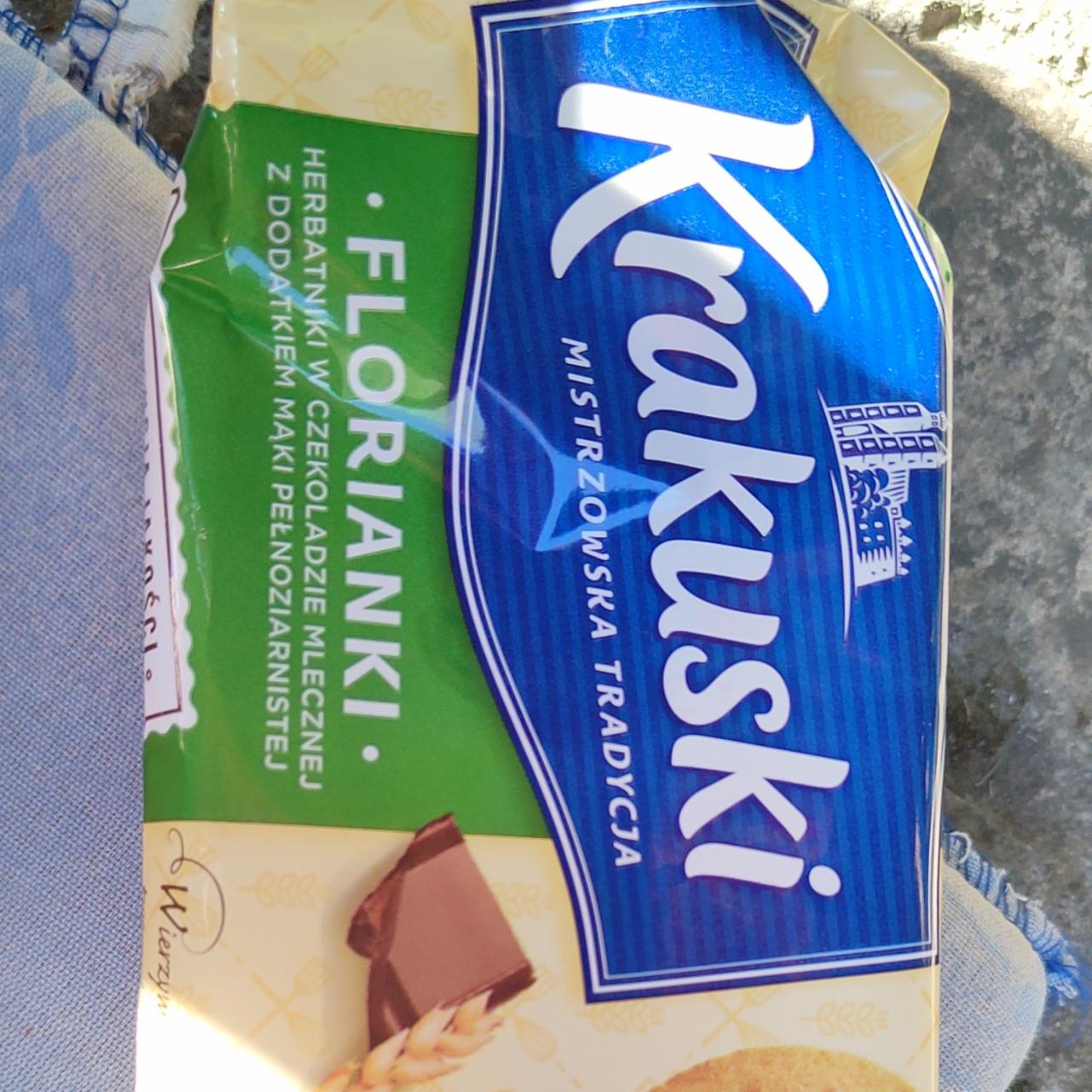 Zdjęcia - Florianki Herbatniki w czekoladzie mlecznej z dodatkiem mąki pełnoziarnistej 171 g Krakuski