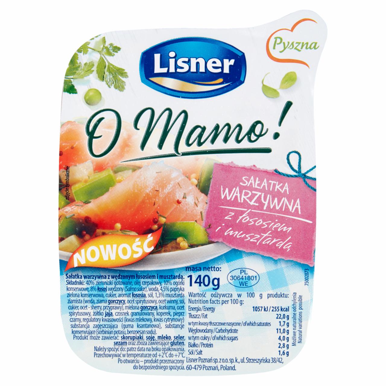 Zdjęcia - Lisner O Mamo! Sałatka warzywna z łososiem i musztardą 140 g