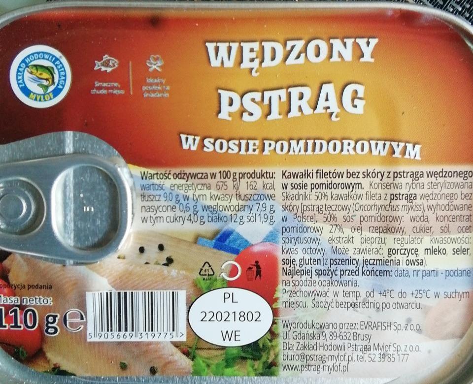 Zdjęcia - Mylof wędzony pstrąg w sosie pomidorowym