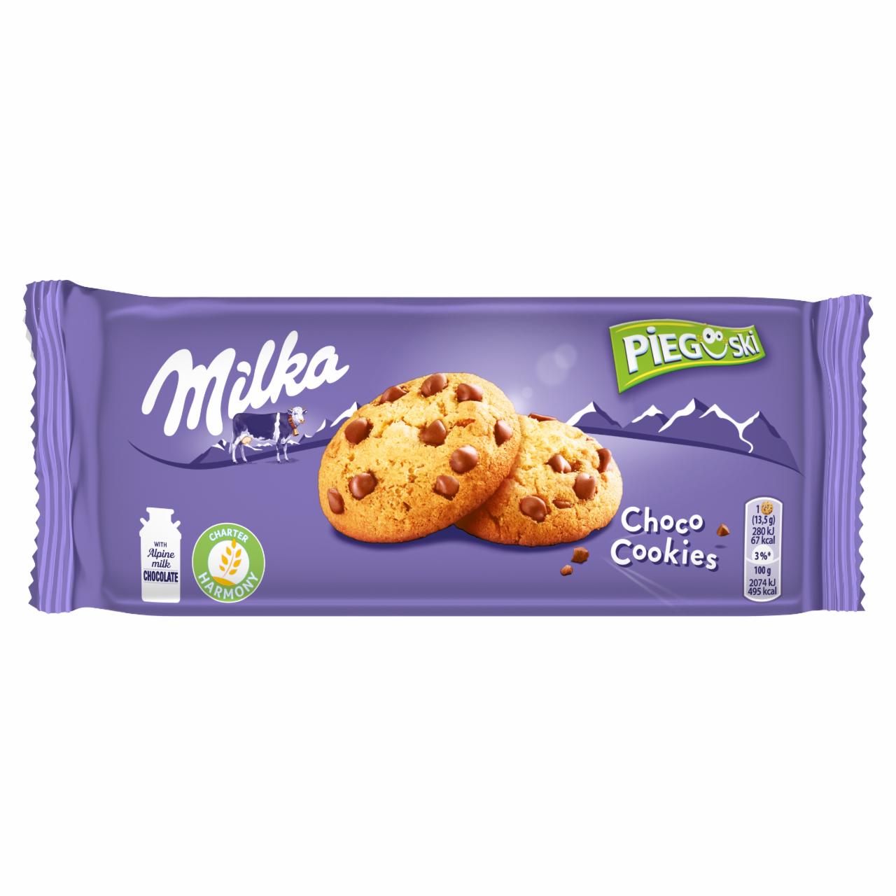Zdjęcia - Pieguski Choco Cookie Ciasteczka z kawałkami czekolady mlecznej z mleka alpejskiego 135 g Milka