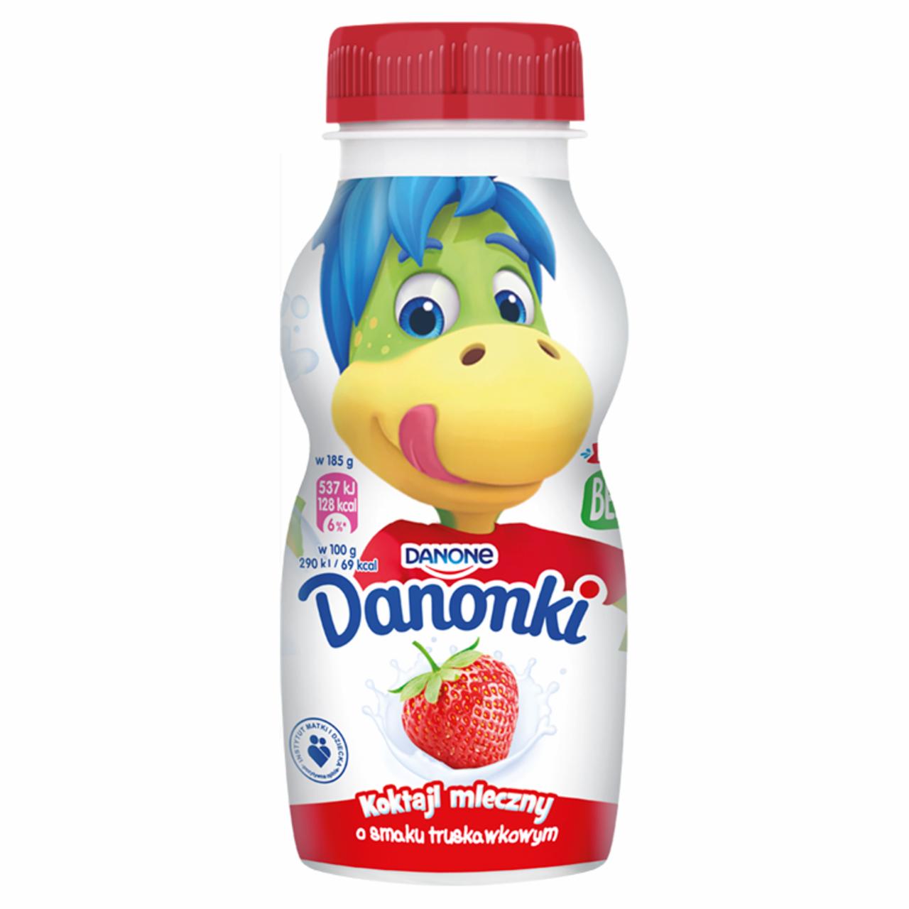 Zdjęcia - Danone Danonki Koktajl mleczny o smaku truskawkowym 185 g