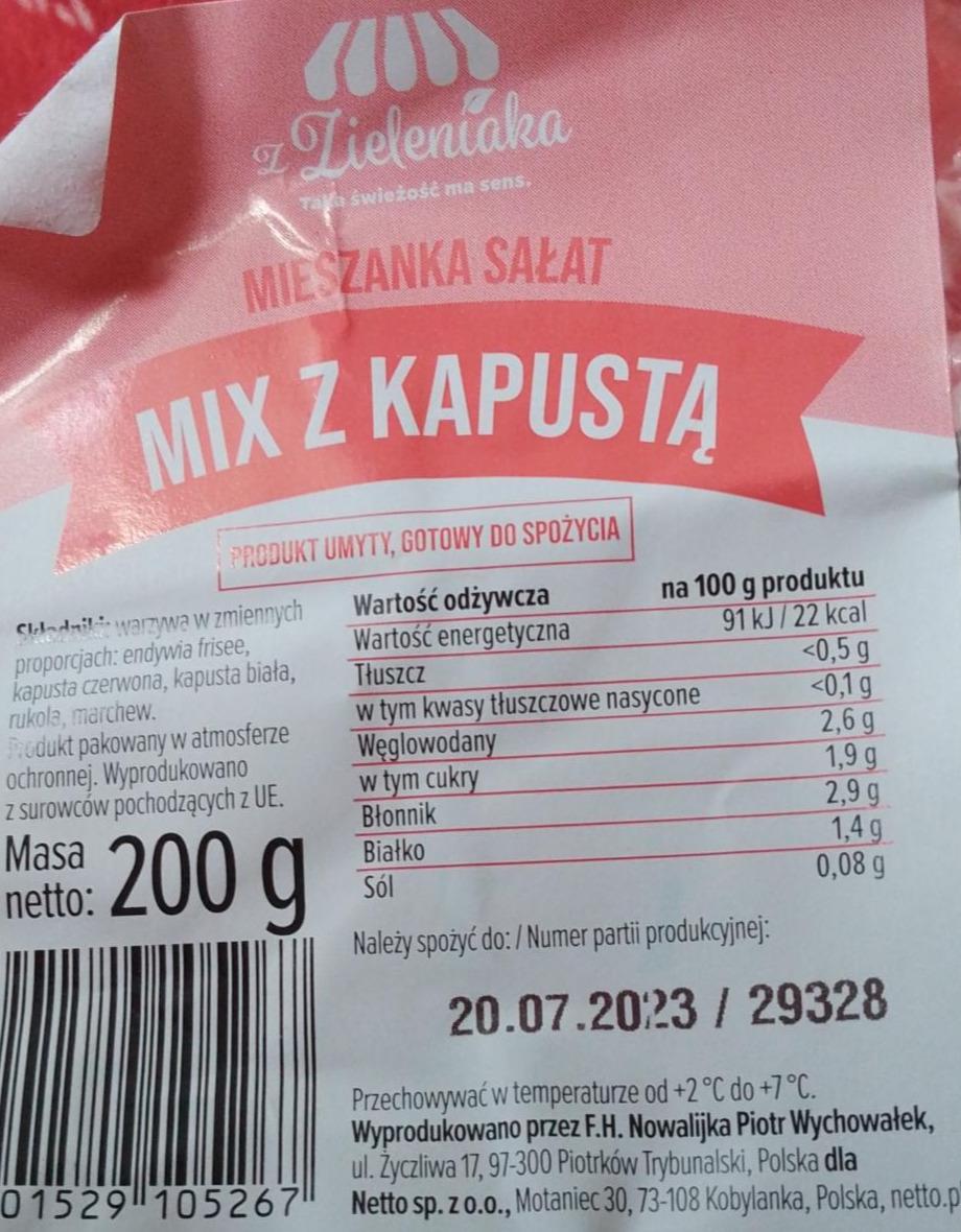 Zdjęcia - mieszanka sałat mix z kapustą z Zieleniaka