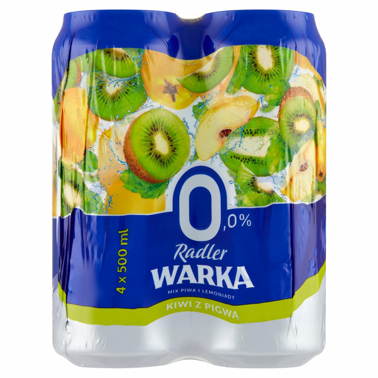 Zdjęcia - Warka Radler Piwo bezalkoholowe z lemoniadą o smaku kiwi z pigwą 4 x 500 ml