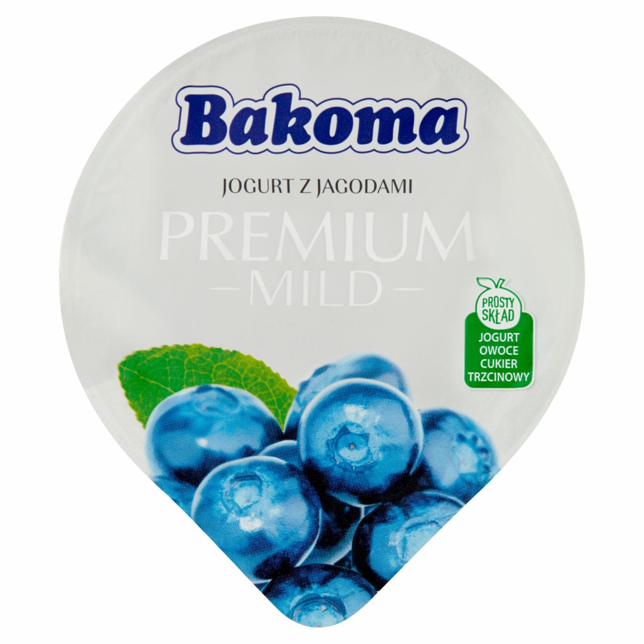Zdjęcia - Bakoma Premium Mild Jogurt z jagodami 140 g